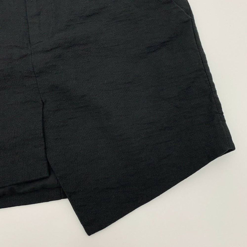 Marissa Webb Skirt Black Loris Scissor Front Asymmetrical Mini Linen - Picture 6 of 13